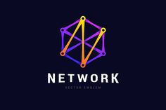 the network logo with colorful lines