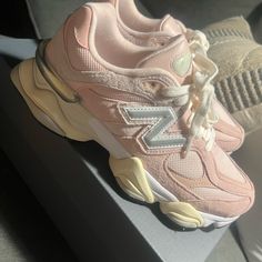 Men’s Size 61/2 Which Is A Women’s 8 Never Worn Perfect Condition Will Send Receipt From Goat Flat Sneakers With Removable Insole For Streetwear, Streetwear Sneakers With Removable Insole, New Balance 9060 Pink, New Balances, Aries Quotes, New Balance 9060, Shoes New Balance, Pretty Shoes Sneakers, Cream Shoes