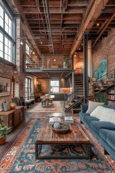 a living room filled with furniture and lots of windows