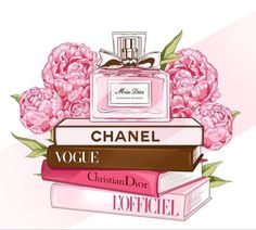 Vogue Flowers, Chanel Art Print, Chanel Wallpapers, Chanel Wall Art, Miss Dior Blooming Bouquet, Perfume Art, Chanel Perfume, Fashion Wall Art