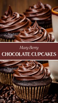 Mary Berry Chocolate Cupcakes Chocolate Berry Cupcakes, Chocolate Cupcakes Recipes, Mary Berry Recipes Baking, Mary Berry Cakes, Cupcake Topping, Chocolate Cupcake Recipe, Mary Berry Recipe, Chocolate Cupcakes Moist, Berry Recipes