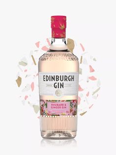 a bottle of edinburgh gin on a white background