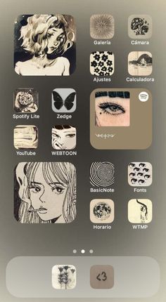 an iphone screen with different images on it