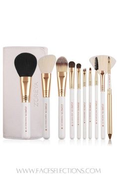 Your makeup application is only as flawless as the tools you use to sweep, swirl, and blend in place. Whether creating smoldering eyes or chiseled cheekbones, this is a luxurious affordable brush set you'll love in your arsenal. Just wrap these elegant brushes in their beautiful designer carry-all and take them with you wherever you go. This 10pcs Essential Synthetic Hair Brush Set is a must-have collection for every makeup enthusiast and professional artist alike. Carefully curated and crafted Art Deco Makeup, Lip Concealer, Concealer Brushes, Creative Gifts For Him, College Gift Ideas, Makeup Brush Sets, Hair Brush Set, Cosmetic Kit, Best Drugstore Makeup