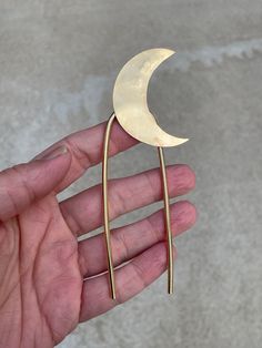 Handmade JSK Brass crescent moon hairpin. Croissant, Hair Accessories, Pretty Hair, Crescent Moon, Pretty Hairstyles, Hair Pins, Crescent, Accessory Gift, Electronic Accessories