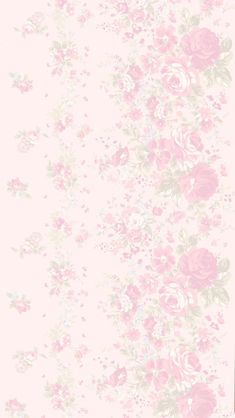 a pink wallpaper with flowers on it