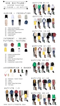 an image of clothes that are in different colors and sizes, with the words on each side