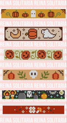 the cross stitch bookmarks are all different colors