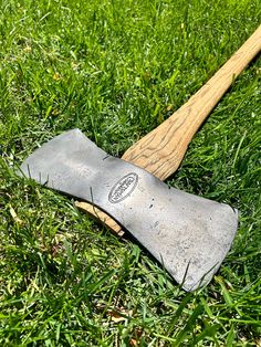 Restored Vintage double bit Craftsmen Vanadium axe with 24" American Hickory handle and Canary wood wedge. Craftsman makers mark stamped on one side. 10.75" from blade to blade. Antique Hand Tools, Axes, Blacksmithing, White Mini Dress, Makers Mark, Hand Tools, Display Homes, Stamp, Electronic Accessories