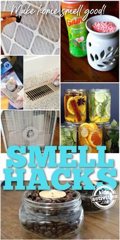 the cover of simple smells good smell book, with images of small packs and jars