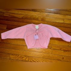 Cute Girl's Sweater. Bolero Style. New With Tags. Size 4t. I'll Consider All Reasonable Offers. Pink Fall Playwear Top, Cute Long Sleeve Sweater For Playwear, Long Sleeve Sweater For Winter Playwear, Cute Fall Sweater For Playwear, Lime Girl, Sweater Bolero, Velvet Shrug, Bolero Style, Pink Knit Sweater