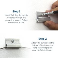 instructions on how to install a wall hanger and screwdriver for the home