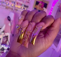 Duck Nails Long, Poppin Nails, Fye Nails, 2024 Nails, Pink Ombre Nails, Girl Nails, Duck Nails, Birthday Inspo