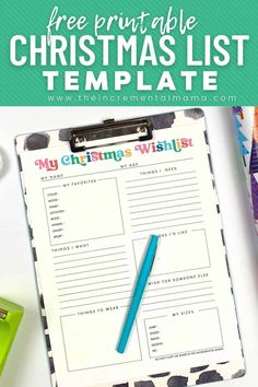 Make holiday shopping easy with this free printable Christmas list template. This Christmas wishlist printable for kids follows the want, need, wear, read giving philosphy and helps kids and parents plan a thoughtful and practical Christmas.