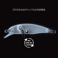 an image of a knife with two hooks attached to it's side and the words anti hook out system below