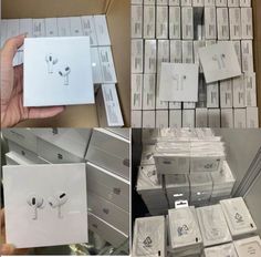 there are many boxes with ear buds in them