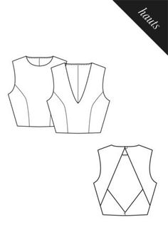 the front and back views of a vest pattern