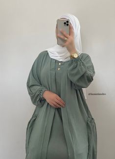 Mint Scarf, Cropped Cable Knit Sweater, Open Abaya, Muslim Women Hijab, Minty Green