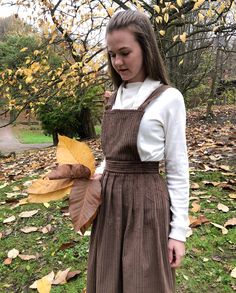 "Brown corduroy dress with a detachable top with buttons on the inside of the skirt. This allows you to wear a convertible dress and a midi skirt separately. By purchasing such a dress, you save money, as you acquire two looks at once in Cottagecore style. Prairie Vintage dress like from book \"Anne Of Green Gables\". Overall dresses for women for every day. This dress is the best choice for gift for women! M A T E R I A L of Convertible dress Corduroy fabric S I Z E of Cottagecore dress Dress l Brown Corduroy Dress, Cottagecore Fits, Overall Dresses, Classic Kibbe, Life Plans, Core Fashion, Pinafore Apron, Top With Buttons, Teaching Outfits