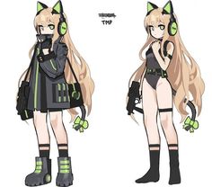 Cyberpunk Girl, Hero Costumes, Girls Frontline, Character Modeling, Female Character Design, Character Design References, Cat Girl, Character Outfits