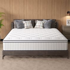 the mattress is made and ready to be used in the bedroom or as a bed