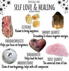 Crystals For Self Love, Crystal Crowns, Crystal Room, Meditation Crystals, Gemstone Meanings