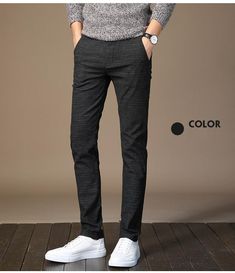 Men's Elastic Straight Thick Classic Pants - AM APPAREL Casual Summer Pants, Pants Collection, Business Pants, Formal Pants, Classic Pants, Pants Cotton, Fashion Casual Outfits, Men Fashion Casual, Straight Trousers