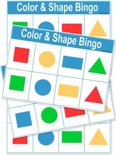 color and shape bingo game for kids