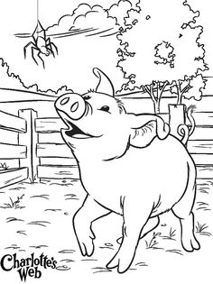 a pig in the farm coloring page