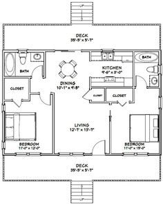 the floor plan for a two bedroom, one bathroom apartment with an attached kitchen and living room