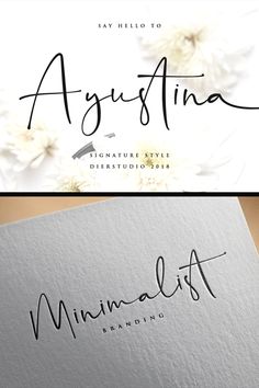 two different types of business cards with the words, aquastina and minimalist