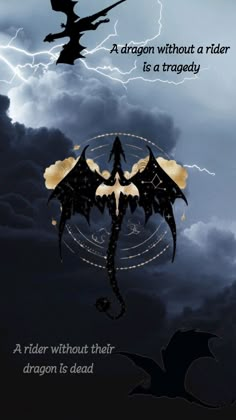 an image of two bats flying in the sky with lightning behind them and a quote written below