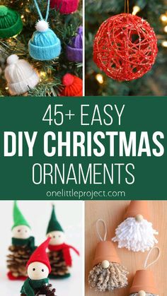 Winter Themed Crafts For Adults, Ornament Theme Ideas, Yarn Ornaments, Easy Diy Christmas Ornaments, Homemade Christmas Tree, Winter Projects, Kindergarten Gifts, Diy Christmas Ornaments Easy, Diy Christmas Ornament