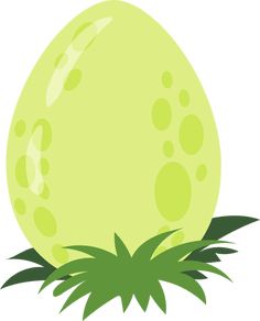 an egg with green leaves on the top is shown in this cartoon style, it looks like