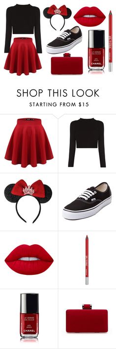 red and black fashion items with text that reads shop this look starting from 815