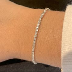 Gorgeous Dainty Bridal Themed Tennis Bracelet Made With Ethical Lab Grown Diamonds Totaling In 2.25 Carats Made In Solid 10 Karat White Gold The Length Of The Bracelet Is 7.25 Inches Marked 10k Secured Clasp 100% Guaranteed Bridal Bracelet Tennis Bracelet Diamond Bracelet Diamond Tennis Bracelet Bridal Tennis Bracelet, Tennis Bracelet White Gold, Small Tennis Bracelet, White Gold Tennis Bracelet, Tenis Bracelet, Minimalist Bracelet Silver, Silver Tennis Bracelet, Money Fashion, Bracelet Tennis