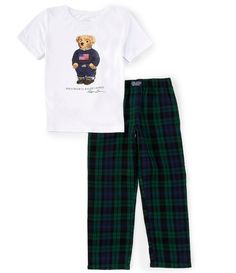 Shop for Polo Ralph Lauren Big Boys 8-20 Short Sleeve Bear Graphic Jersey-Knit Sleep T-Shirt & Plaid Twill Pajama Pant Set at Dillard's. Visit Dillard's to find clothing, accessories, shoes, cosmetics & more. The Style of Your Life. Casual Cotton Sleepover Sets, Casual Cotton Sets For Sleepovers, Green Cotton Crew Neck Sleepwear, Green Cotton Sleepwear With Crew Neck, Cotton Crew Neck Sleepover Sets, Cotton Crew Neck Sets For Sleepover, Green Cotton Sleepwear With Graphic Print, Casual Fall Sets For Sleepovers, Green Cotton Crew Neck Sets