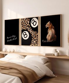 Black Set of 3 Leopard Wall Art Make It Yours: Once purchased, you'll receive a high-resolution digital file that's yours to keep forever. Print it at your convenience, frame it, and display it in your favorite space -- no shipping delays or extra costs. Please Remember: Colors and details may vary slightly depending on your screen and printing settings. This artwork is intended for personal use and enjoyment only, and should not be reproduced for resale or commercial use. * Sizes included: ❤️ 2x3 ratio: In Inches | In Centimeters: 4x6 | 10.16x15.24 6x9 | 15.24x22.86 8x12 | 20.32x30.48 10x15 | 25.4x38.1 12x18 | 30.48x45.72 16x24 | 40.64x60.96 20x30 | 50.8x76.2 24x36 | 60.96x91.44 ❤️ 3x4 ratio: In Inches | In Centimeters: 3x4 | 7.62x10.16 6x8 | 15.24x20.32 9x12 | 22.86x30.48 12x16 | 30.48x4 Apart Decor First Apartment, Bed With Pictures Above, Trendy Retro Bedroom, Leopard Print Artwork, Cheetah Aesthetic Room, Bedroom Ideas Animal Print, Lip Wall Art, Cheetah Living Room Ideas, Bedroom Ideas Cheetah Print