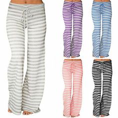 Womens Casual Striped Wide Leg Pants Ladies Elasticed Waist Loungewear Trousers Description: Condition: 100% Brand New and High Quality! Color: Pink, Purple, Gray, Blue, Black (Optional) Size: S, M, L, XL, 2XL, 3XL, 4XL, 5XL (Follow the size chart to select please) Material: Polyester,Spandex Length: Full Length Waist: High Waist Season: Spring, Summer, Autumn, Fall, Winter Pattern Type: Striped Printed, Wide Leg, Drawstring Package Content: 1 x Pants (Other Accessories are not included) Tips: 1. Please compare the detail sizes with yours before you buy!!! 2. Colors may be slightly different depending on computer and monitor settings. 3. Please allow 1-3cm differs due to manual measurement, thanks. (All measurement in cm and please note 1cm=0.39inch, 1inch=2.54cm) Payment Delivery details Yoga Plus Size, Wide Leg Yoga Pants, Striped Wide Leg Pants, Printed Wide Leg Pants, 2000s Fashion Outfits, Casual Stripes, Mode Inspo, Looks Style, Dream Clothes