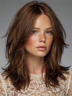 Woman With Freckles, 2024 Hair Trends, Fall Hair Trends, Long Bob, Shoulder Length Hair, Long Hair Cuts, Hair Transformation, Hair Today, Great Hair