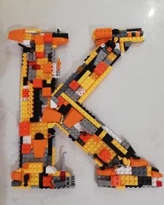 the letter k is made out of legos