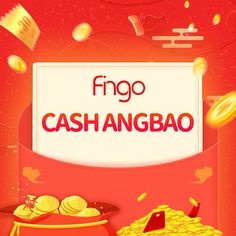 a red background with gold coins and a sign that says fnoo cashangbao