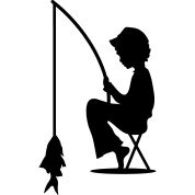 a person sitting on a chair fishing