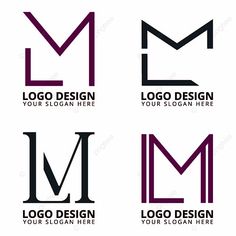 four letter m logos with different colors