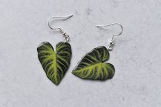 Philodendron Verrucosum, Plant Earrings, Fairy Jewelry, Funky Earrings, Clay Jewelry Diy, Plastic Jewelry, Funky Jewelry, Jewelry Lookbook, Fabulous Jewelry