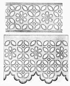 two different types of metal grates with designs on the top and bottom, one in black and white