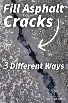 If you're looking to fill asphalt cracks yourself, be prepared for a little bit… Driveway Cracks Ideas, Driveway Cracks, Repair Driveway Cracks, Filling Cracks In Concrete, How To Fix Cracked Concrete Driveway, Asphalt Repair Driveways, How To Fix Cracks In Concrete Driveway, How To Fill Cracks In Asphalt Driveway