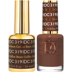 DND DC Duo Gel - #319 Coffee Bean / Soak-Off Gel Polish 0.6 oz. + Nail Lacquer 0.6 oz. Dnd Brown Gel Polish, Dnd Nail Polish, Chocolate Glazed Donuts, Dnd Gel Polish, Holiday Nail, Gel Pack, Classic Nails, Gel Nail Polish Set, Gel Lacquer