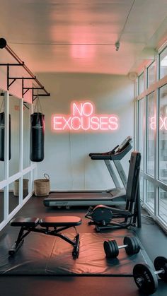 there is a gym with no exercises on the wall