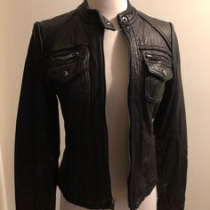 Soft Genuine Leather Michael Kors Racer Jacket. I’ve Only Worn This Jacket A Few Times! It Is In Great Condition Besides There Is A Rip On The Inside Lining But You Can’t See It When Wearing It. This Is A Women’s Size Xs And I’m Usually A Small And This Fits Me. Measurements : Shoulder To Shoulder 15” Armpit To Armpit Zipped Up: 17.5” With Some Stretch Sleeve From Top Hem To Bottom About 26” Fitted Casual Leather Jacket For Work, Thrifting Manifestation, Winter Ball, Everyday Fits, Racer Jacket, Thrift Inspo, Spring Clothes, Next Fashion, Dream Lifestyle